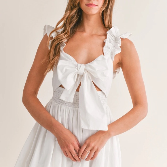 Cutest Mable ruffle midi dress with front bow - Picture 4 of 4